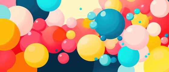 Vibrant Colorful Abstract Background with Floating Bubbles