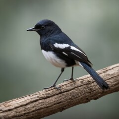 Obraz premium European Magpie Pica pica in various poses. Black Phoebe. Сорока. European Magpie Pica pica in various poses 