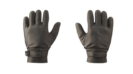 Obraz premium Plain men's winter gloves, white background.