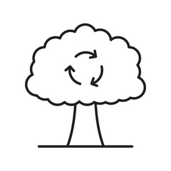 protect the forests line icon with white background vector stock illustration