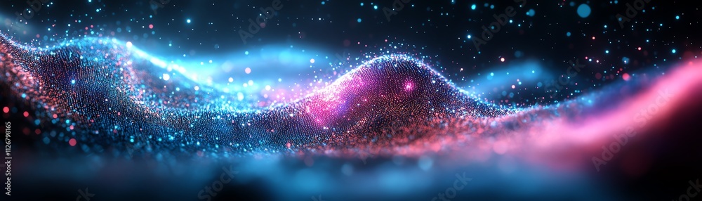 Poster A futuristic digital network of interconnected nodes, glowing with vibrant colors, symbolizing data flow and neural connections in a hightech, abstract setting