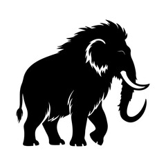 Prehistoric Mammoth Silhouette Vector Illustration for Creative Works
