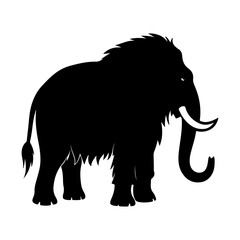 Woolly Mammoth Vector Silhouette for Historical Illustrations