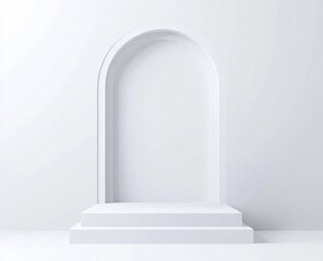 Minimalist White Archway Podium Design