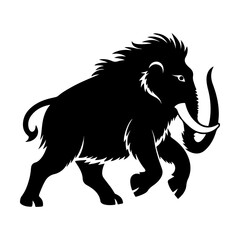 Prehistoric Animal Woolly Mammoth Silhouette for Graphics