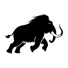 Ancient Woolly Mammoth Silhouette Illustration for Stock Use