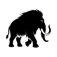 Prehistoric Woolly Mammoth Silhouette Vector for Wildlife Art