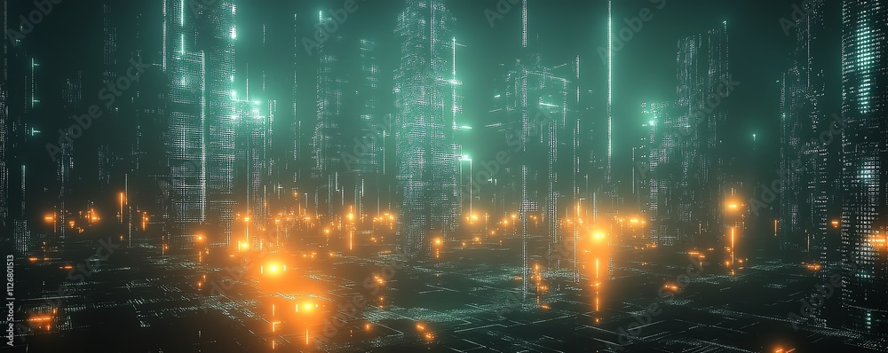 Leinwandbilder a surreal abstract network of connected nodes, representing digital communication and data exchange,