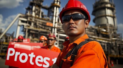 Workers gathered outside the plant, raising signs and voicing demands, highlighting the importance of labor rights and collective action in advocating for workplace improvements.