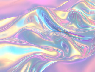 Fototapeta premium Flowing iridescent fabric art abstract background digital design soft pastel colors creative aesthetic close-up viewpoint