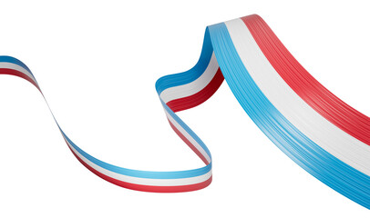 3d Flag Of Luxembourg 3d Waving Ribbon Flag Isolated On White Background, 3d illustration
