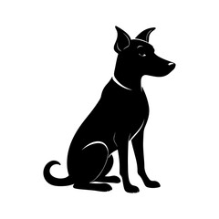Dog Silhouette Clipart with Clear White Background