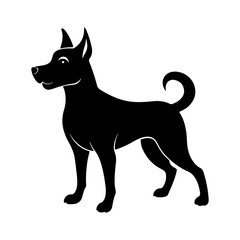 Pet Silhouette Dog Vector Art Illustration Simple and Versatile Animal Design Isolated on White Background for Creative Branding Needs