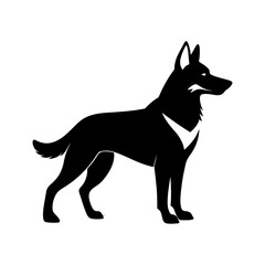 Dog Silhouette Vector Illustration Perfect for Pet Graphics and Animal Designs Isolated on White Background for Branding Merchandise and Artwork.