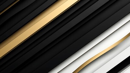 Obraz premium Abstract diagonal lines in black, white, and gold.