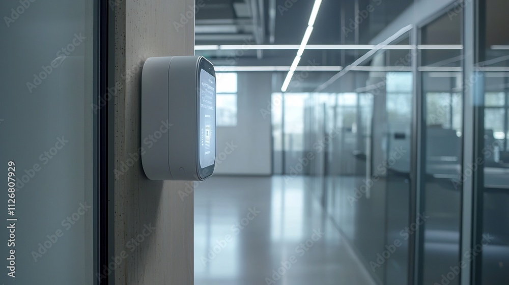 Poster close up view of an advanced motion sensor integrated with a holographic display projecting live mot