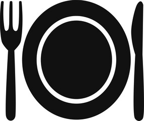 Fork Knife Cut Out  vector graphic.