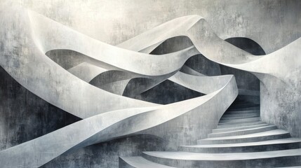 Abstract Concrete Architecture Staircase Design