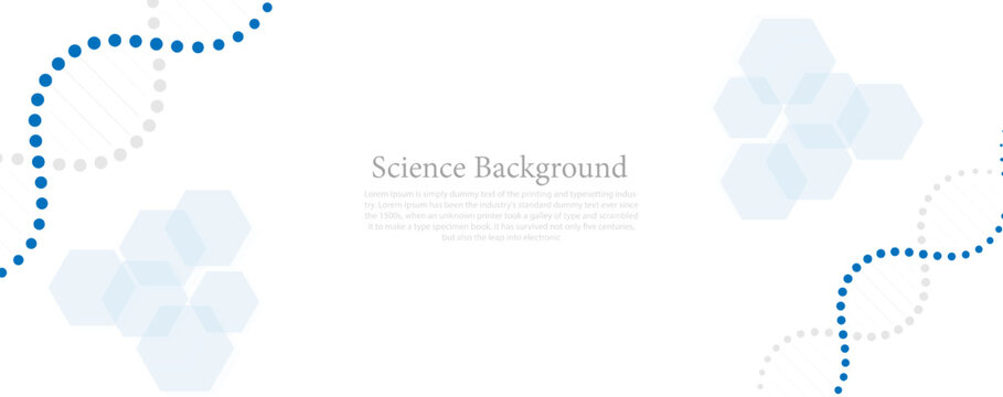 Geometric abstract background with black and white hexagons. Structure molecule and communication. Science, technology and medical concept. Vector illustration
