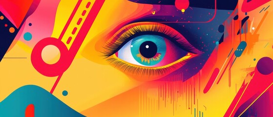 Vibrant Abstract Eye Art: Colorful, Bold, and Modern Digital Painting