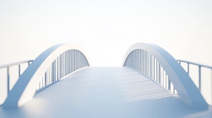 Obraz premium Serene White Bridge in a Minimalistic Environment Inviting Tranquility and Calmness for a Perfect Escape into Nature’s Embrace