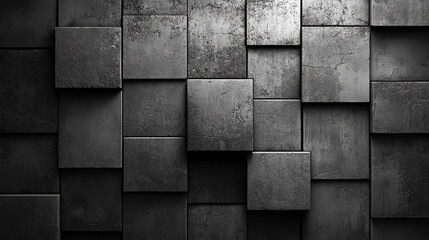 Abstract geometric pattern with dark black and anthracite gray tones, showcasing symmetry and texture. The design evokes mystery, sophistication, and modernity, ideal for creative projects