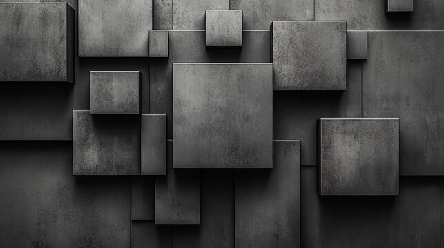 Abstract geometric pattern with dark black and anthracite gray tones, showcasing symmetry and texture. The design evokes mystery, sophistication, and modernity, ideal for creative projects