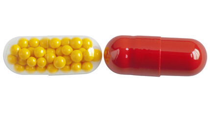 Drug or pill red and yellow