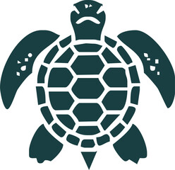Obraz premium Sea Turtle, Minimalist and Simple Silhouette - Vector