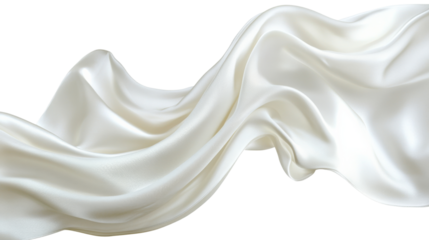 Elegant white silk fabric floating in the wind