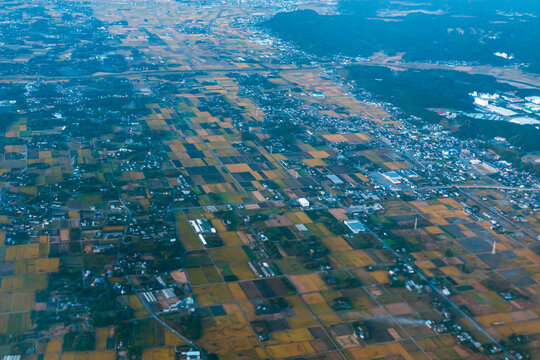 The view from the airplane window to the clouds