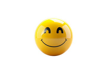 Cheerful Smiling Face Emoji Isolated on Transparent Background