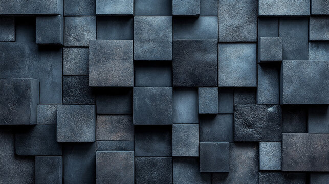 Abstract geometric pattern with dark black and anthracite gray tones, showcasing symmetry and texture. The design evokes mystery, sophistication, and modernity, ideal for creative projects