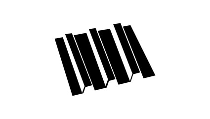 metal roof, black isolated silhouette