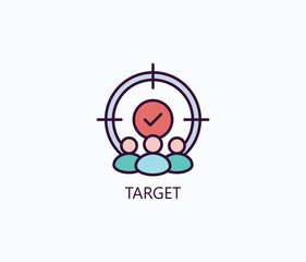 Target Vector, Icon Or Logo Sign Symbol Illustration 