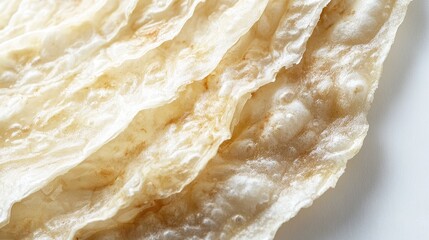 Close-up of a single roti showing detailed flaky texture.