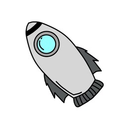 Simple rocket illustration for design