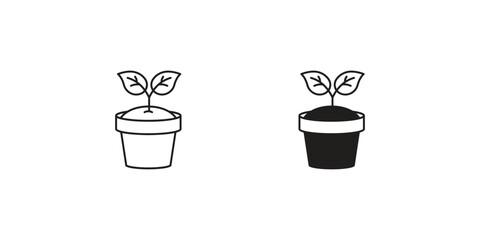 plant set icon with white background vector stock illustration