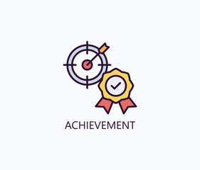 Achievement Vector, Icon Or Logo Sign Symbol Illustration 