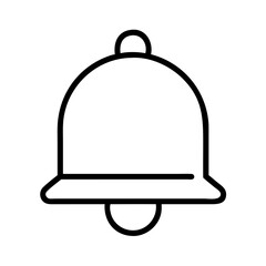 notification bell icon, music vector icon, entertainment vector icon - black outline icon of notification bell symbolizing social media, communication, and technology in simple design.