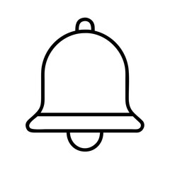 notification bell icon, music vector icon, entertainment vector icon - black outline icon of notification bell symbolizing social media, communication, and technology in simple design.