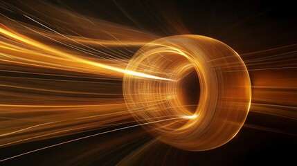 Abstract magnetic field visualization with glowing lines and arrows representing the flow of magnetic force around a central object in a dark, empty space.