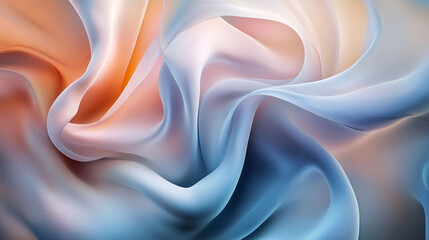 Obraz premium Abstract organic forms intertwining, with smooth, fluid lines and soft colors, creating a sense of harmony and movement. 
