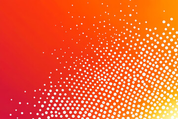 A bold neon background of glowing white and orange dots scattered in a starry, cosmic pattern.