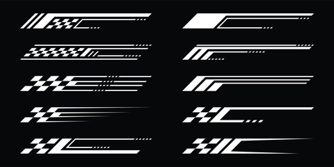Wrap design for car vectors. Sports stripes, car stickers. Racing decals for tuning. Vector illustration