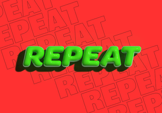 Red and Green Extruded 3D Text Effect