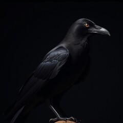 Fototapeta premium A raven portrait depicted against a spooky backdrop Dark Scary Theme
