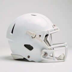 Fototapeta premium Close-up of an isolated white football helmet against a plain white backdrop