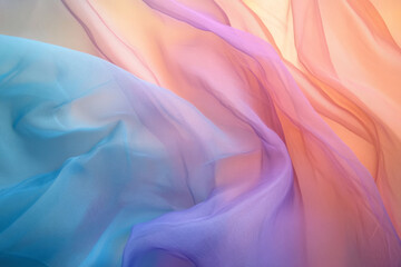 Obraz premium An abstract digital background featuring smooth, flowing gradients in muted coral, turquoise, and lavender.