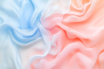 Obraz premium A pastel background of smooth, flowing gradients in baby pink, powder blue, and soft peach, forming a serene vibe.